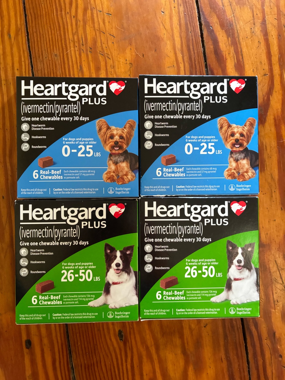 Heartgard PLUS for dogs 0-25 lbs & 26-50 lbs